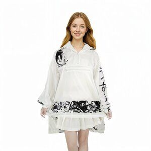 Harajuku Gothic Anime Windbreaker Jacket Spiral Uzumaki Manga Print Streetwear